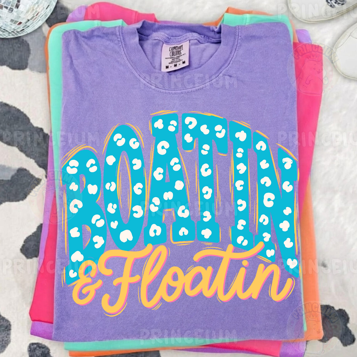 Boatin & Floatin Sublimation Design PNG | Leopard Print Lake Life Digital Download