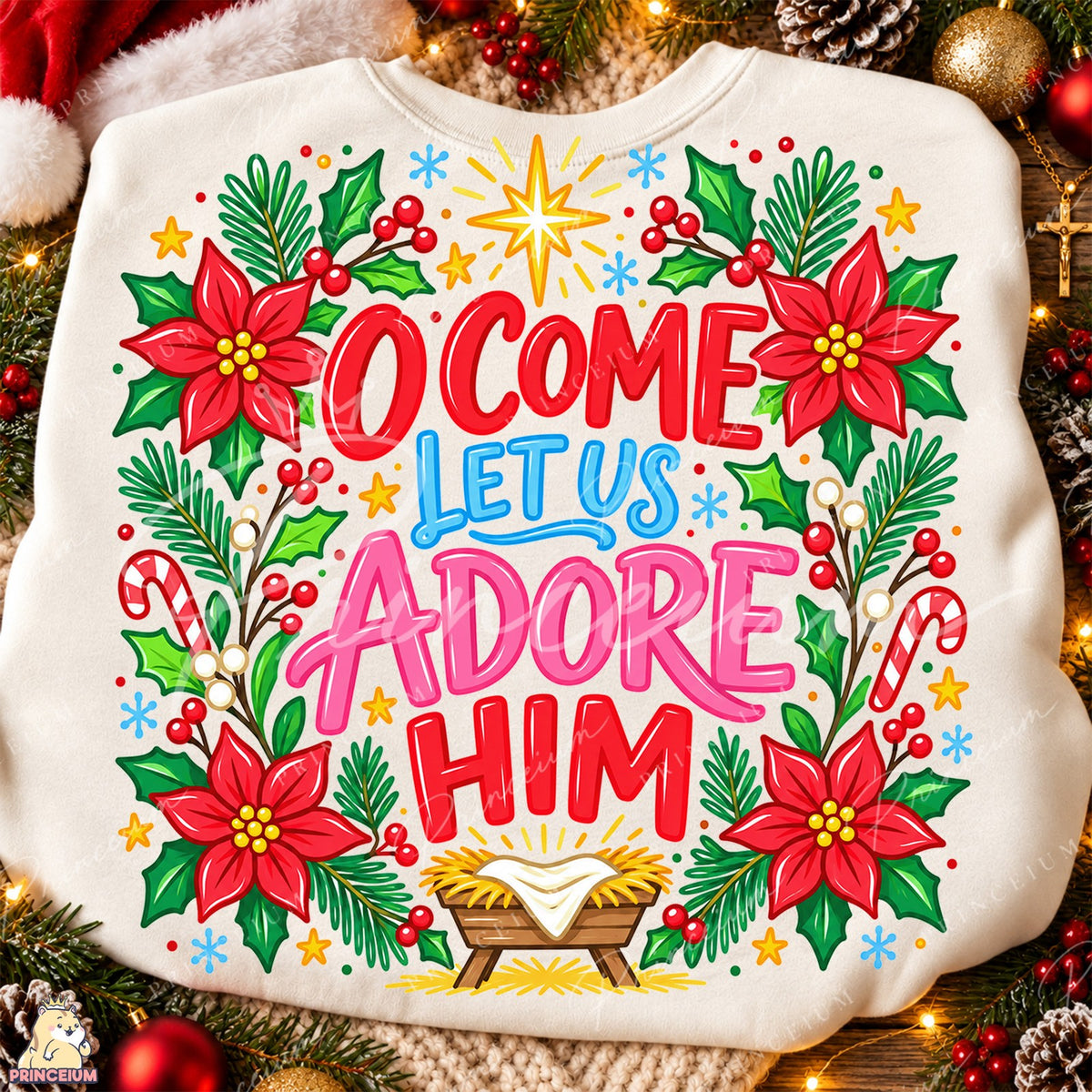 O Come Let Us Adore Him Front and Back