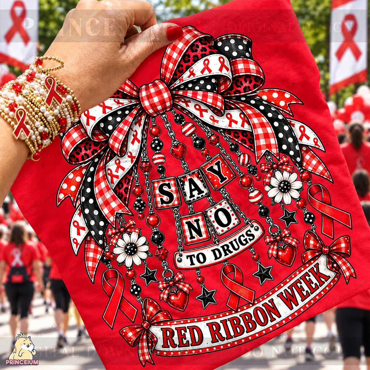 Red Ribbon Week Coquette Bow