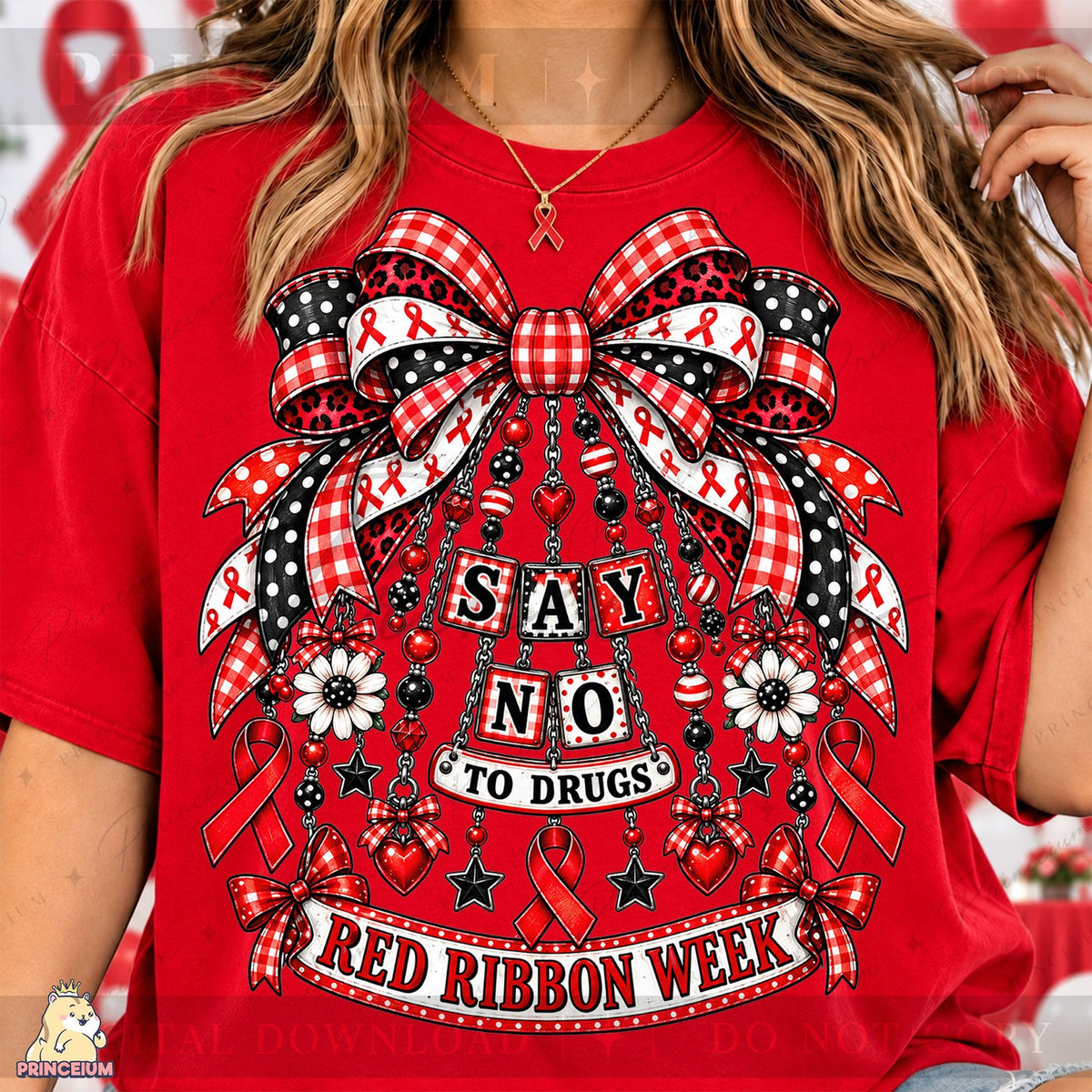 Red Ribbon Week Coquette Bow