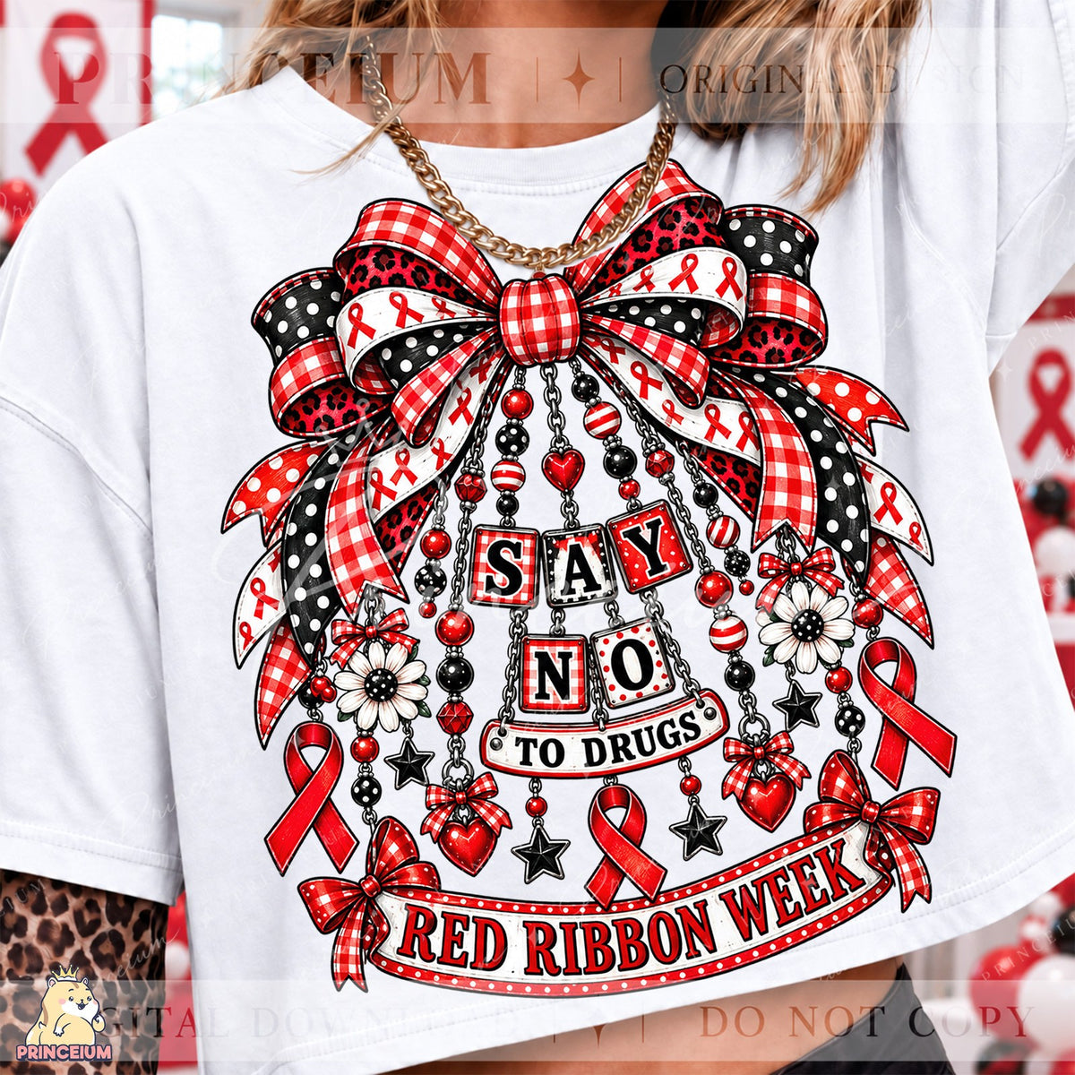 Red Ribbon Week Coquette Bow