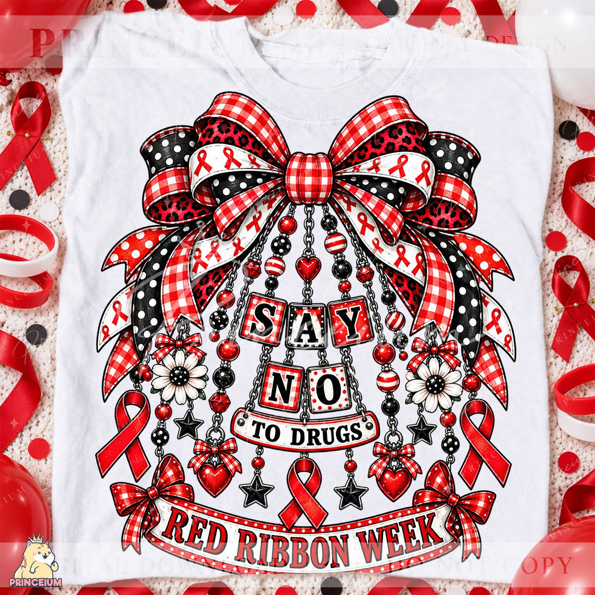 Red Ribbon Week Coquette Bow