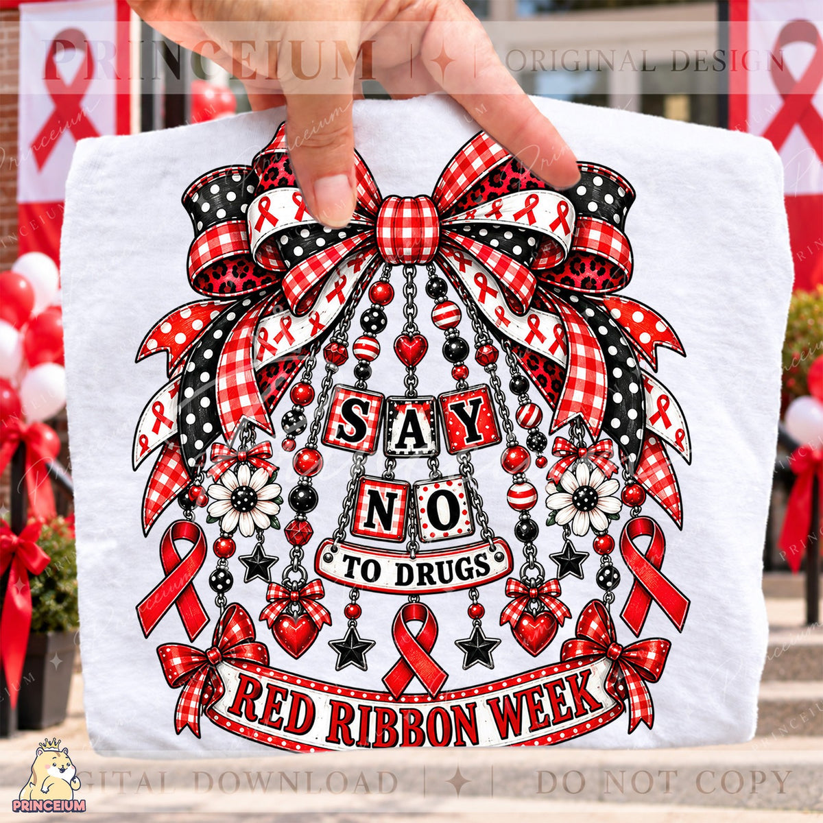 Red Ribbon Week Coquette Bow