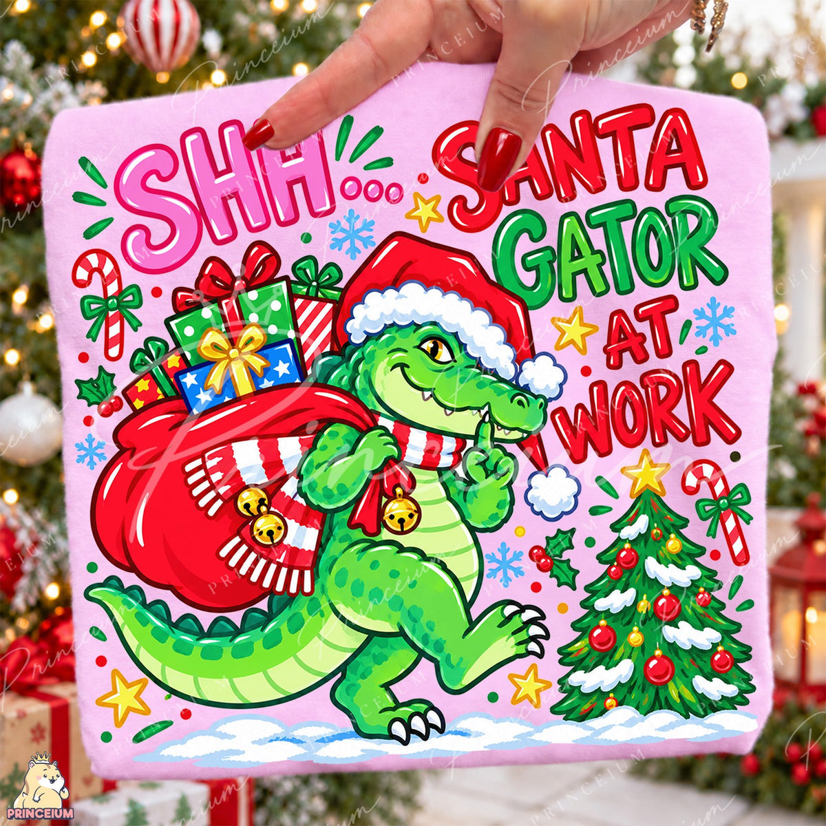 Santa Gator at Work