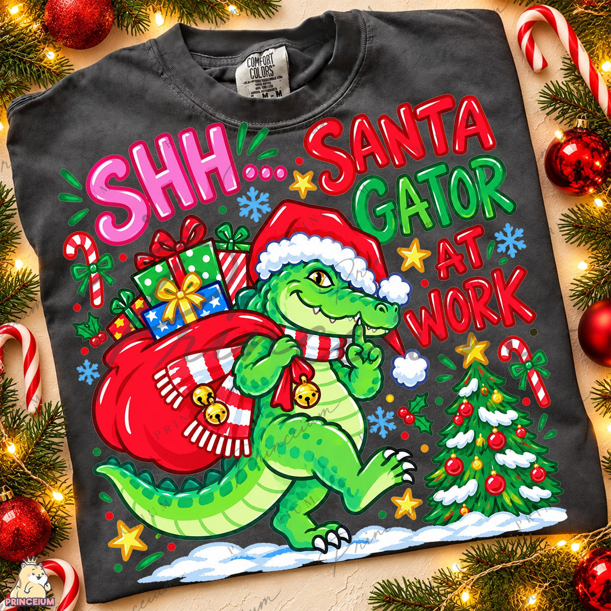 Santa Gator at Work