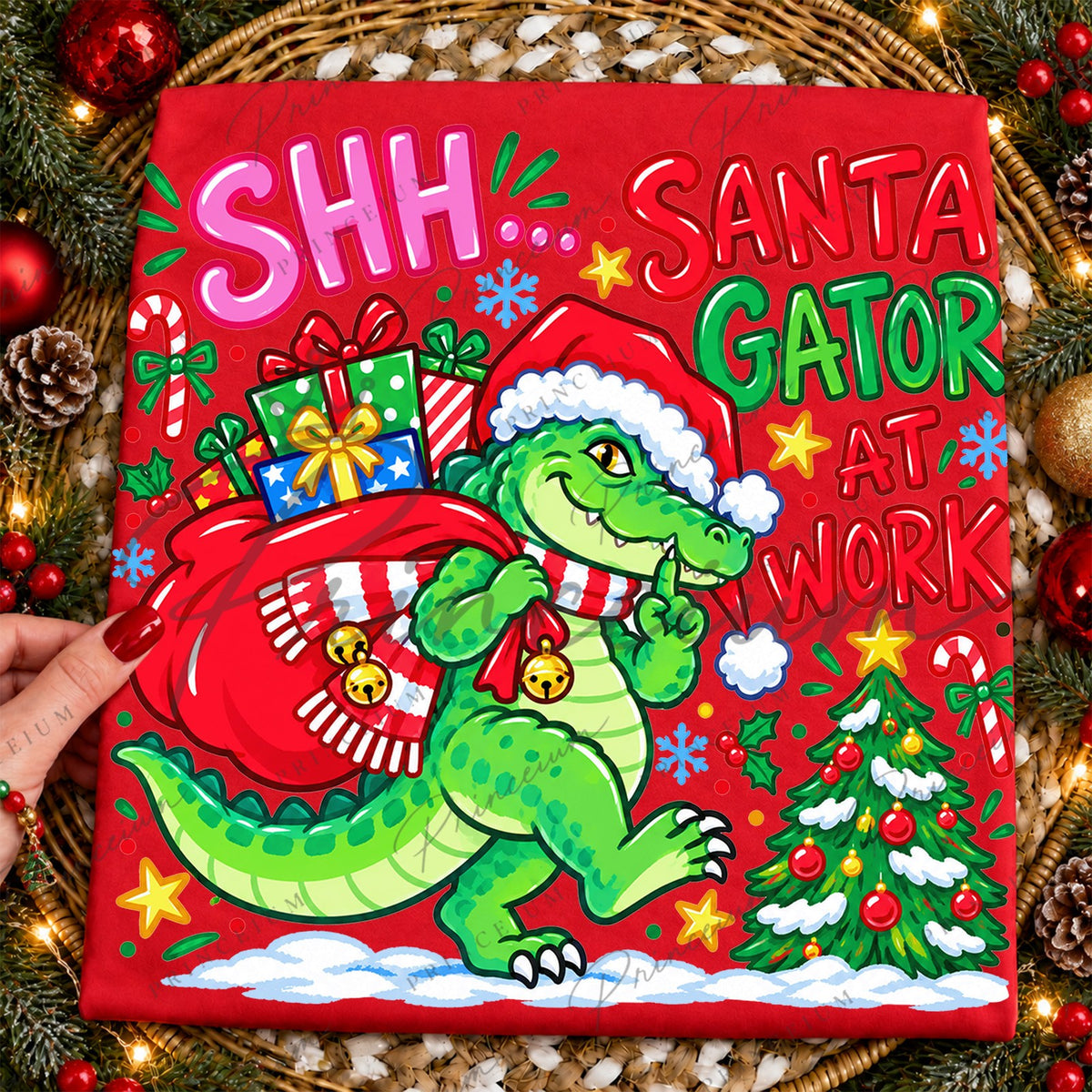 Santa Gator at Work