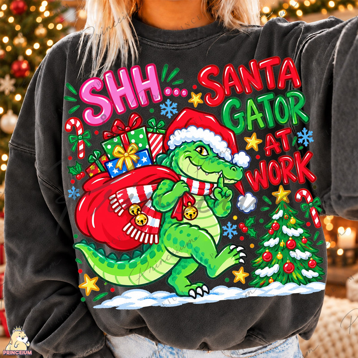 Santa Gator at Work