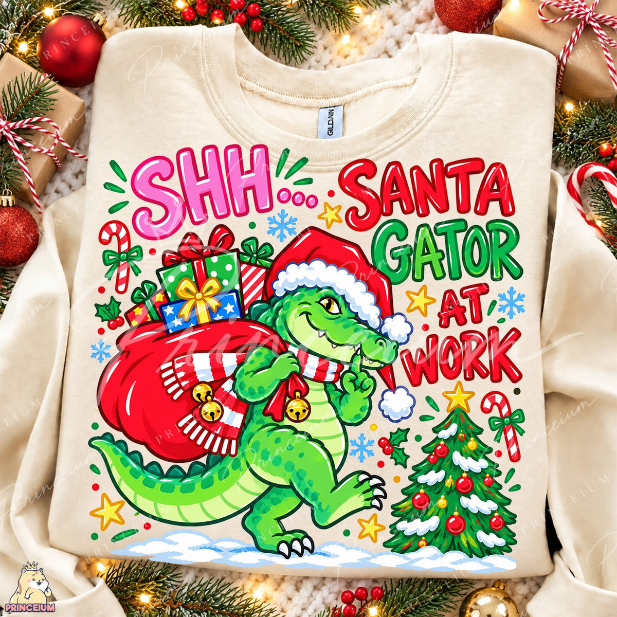 Santa Gator at Work