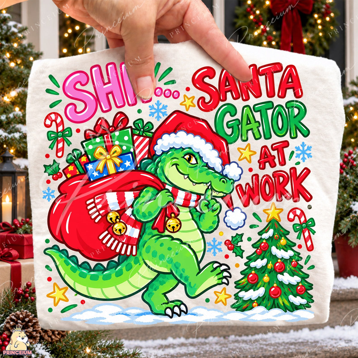 Santa Gator at Work