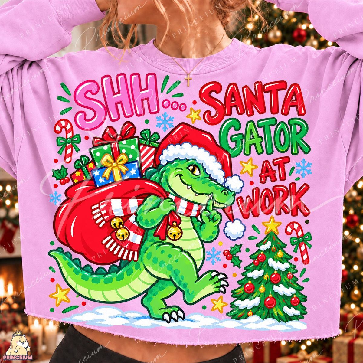 Santa Gator at Work
