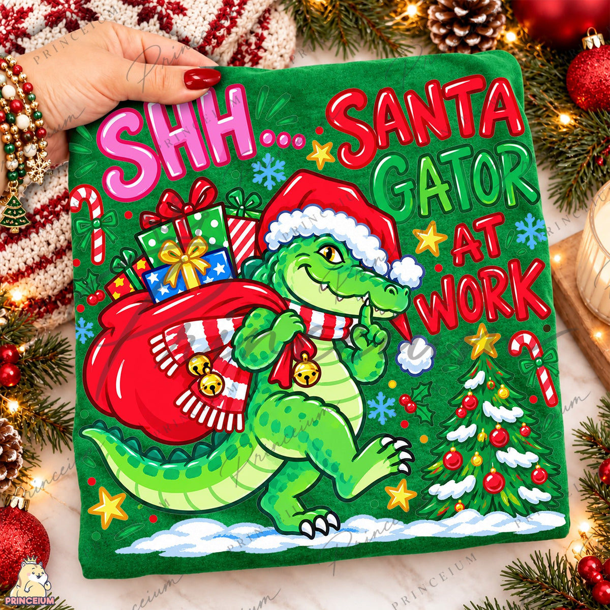 Santa Gator at Work