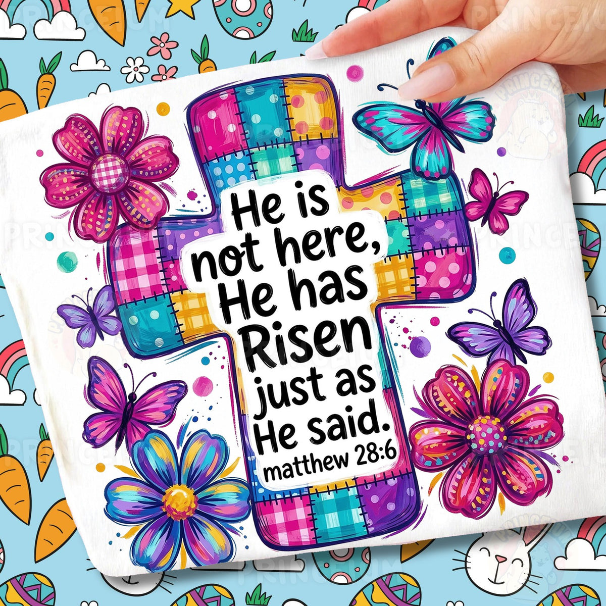 He Has Risen Patchwork Cross