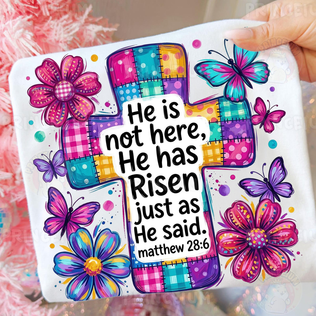 He Has Risen Patchwork Cross
