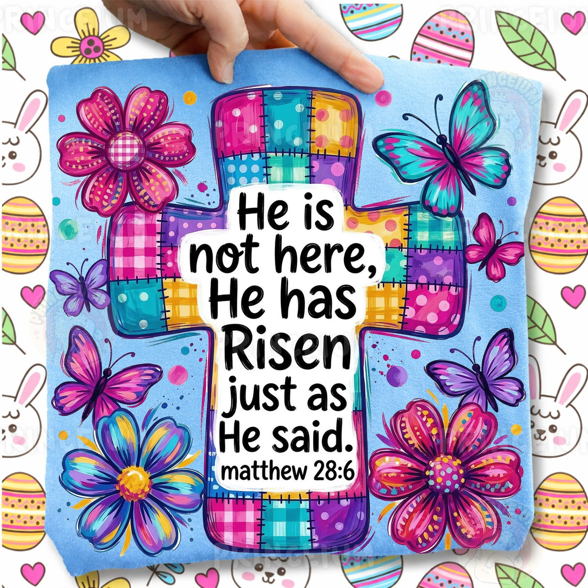 He Has Risen Patchwork Cross