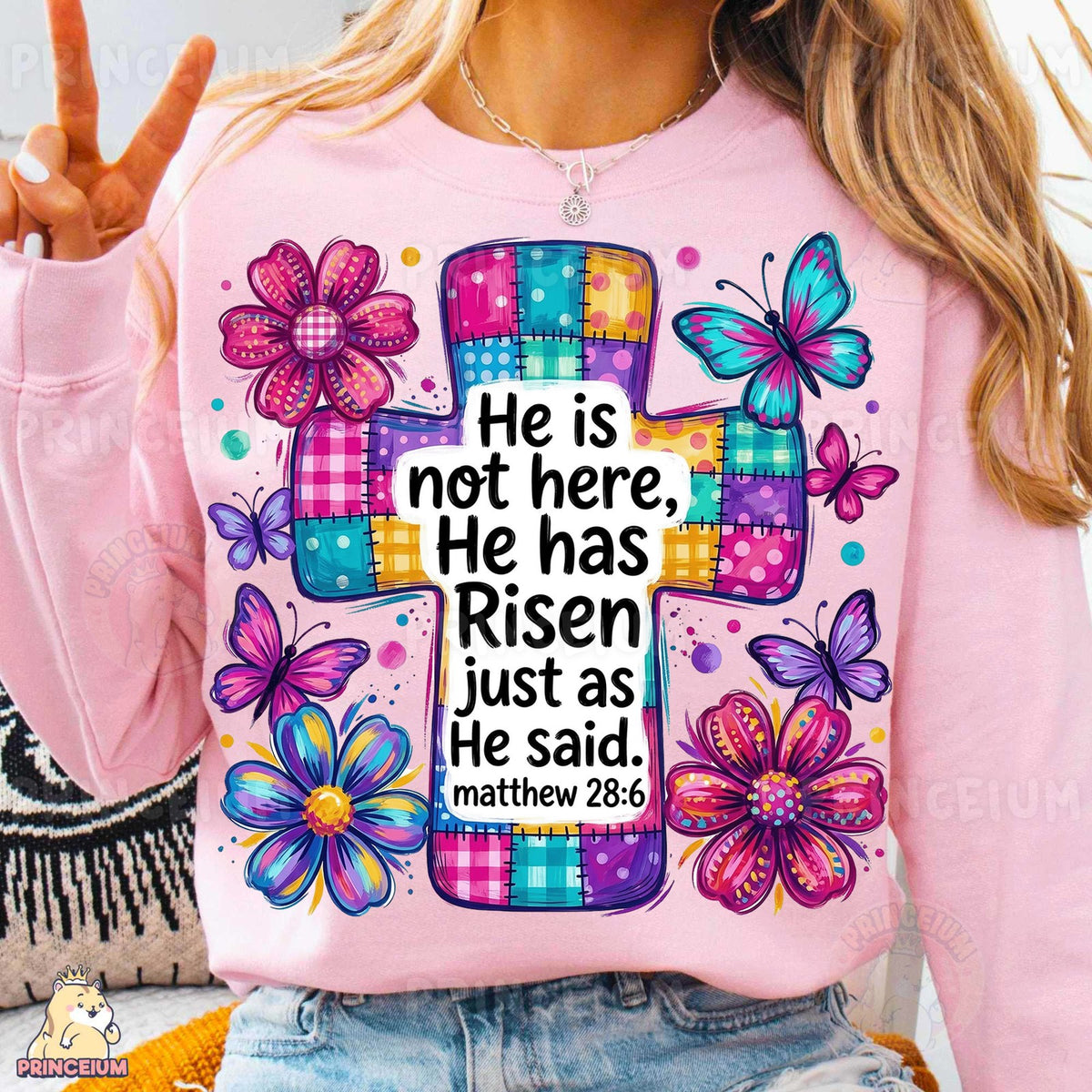 He Has Risen Patchwork Cross