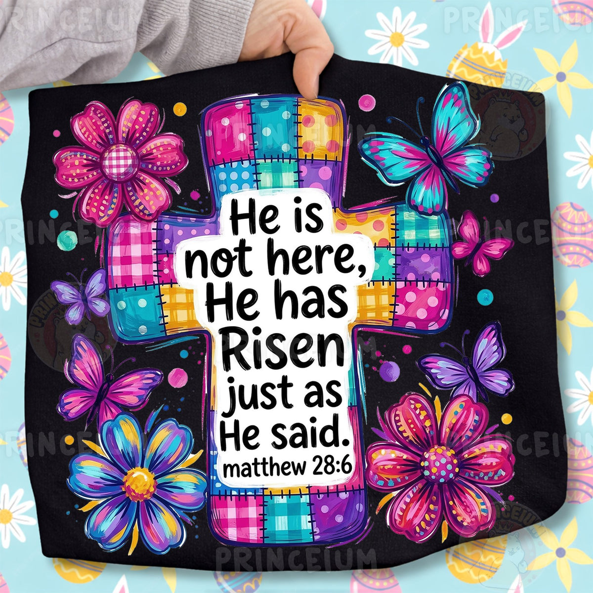 He Has Risen Patchwork Cross