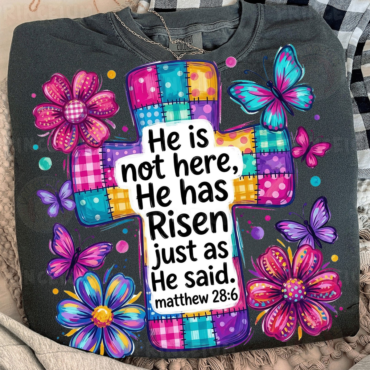 He Has Risen Patchwork Cross