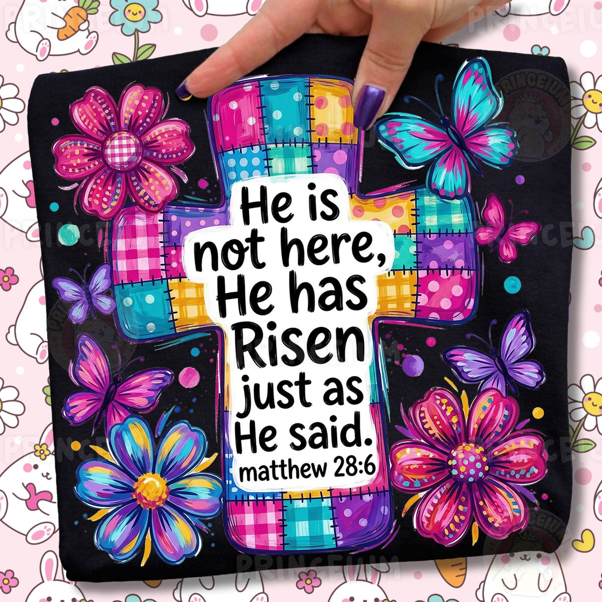 He Has Risen Patchwork Cross