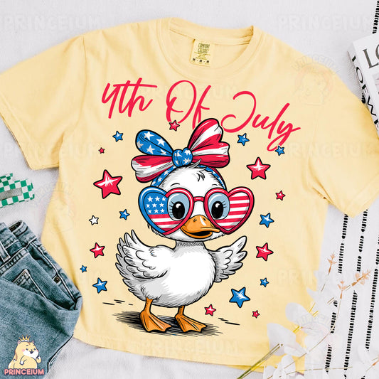 a t - shirt with a duck wearing sunglasses