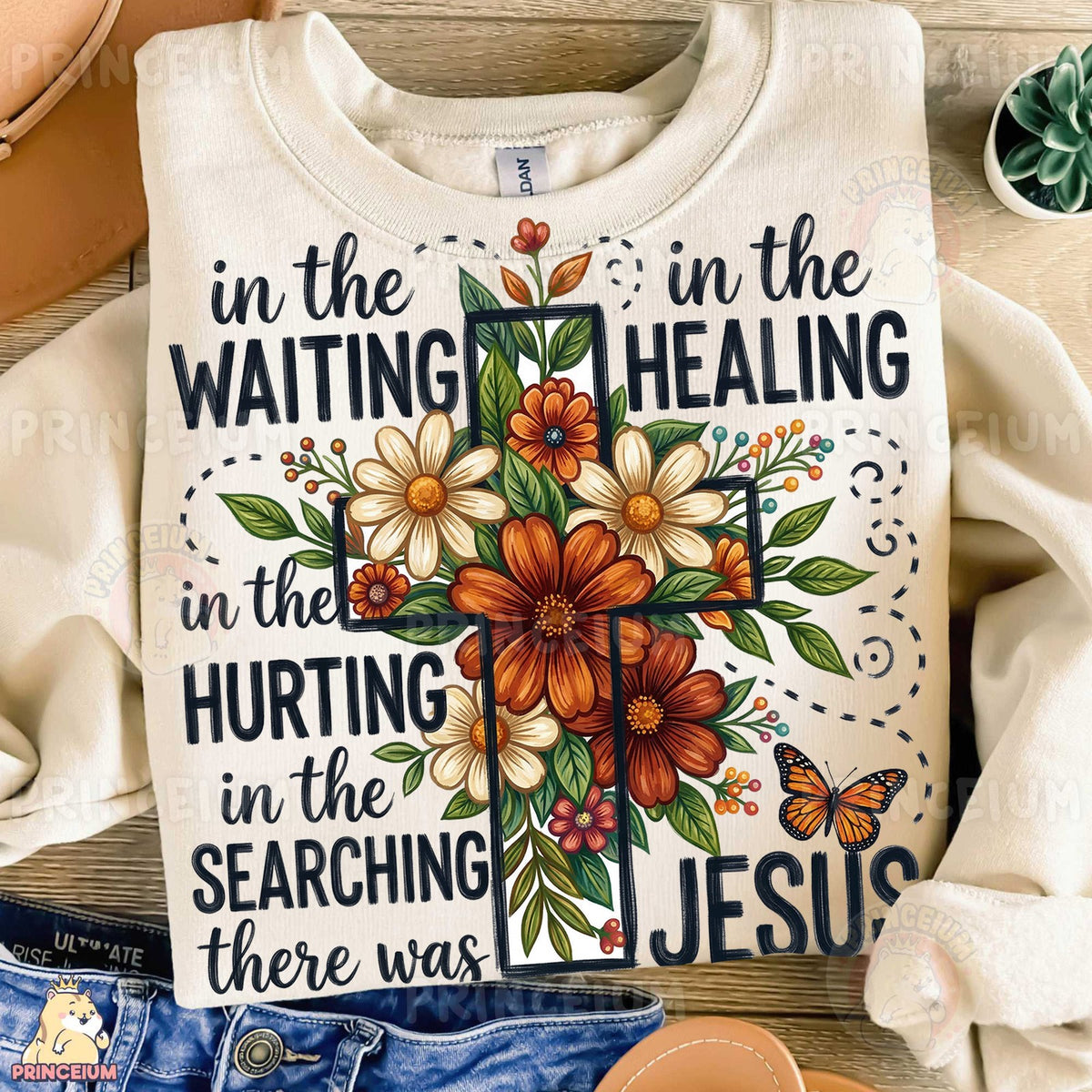 In the Waiting Floral Cross