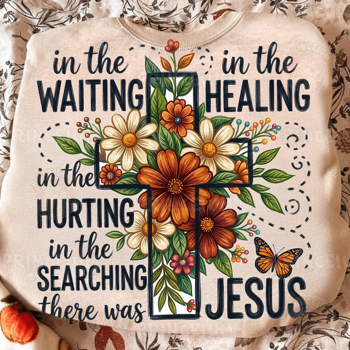 In the Waiting Floral Cross