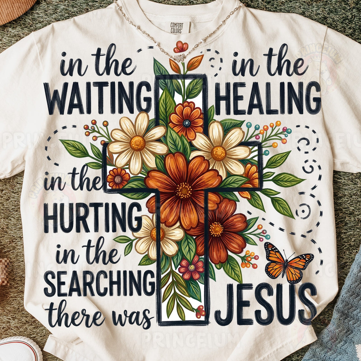 In the Waiting Floral Cross