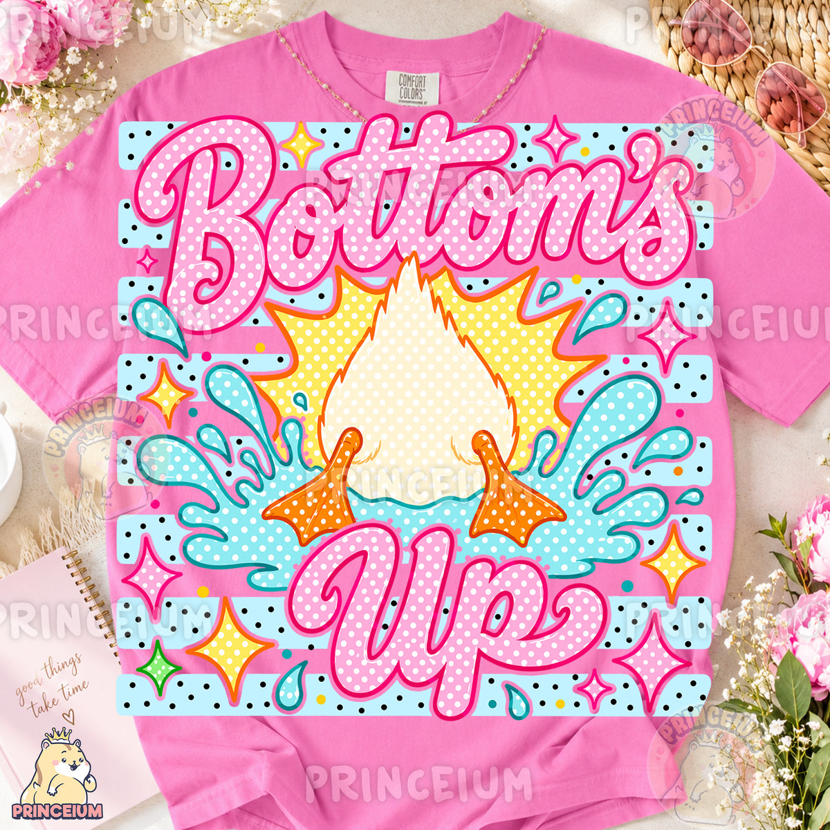 Bottoms Up Duck Sublimation Design PNG Funny Summer Splash Digital Download NEW26