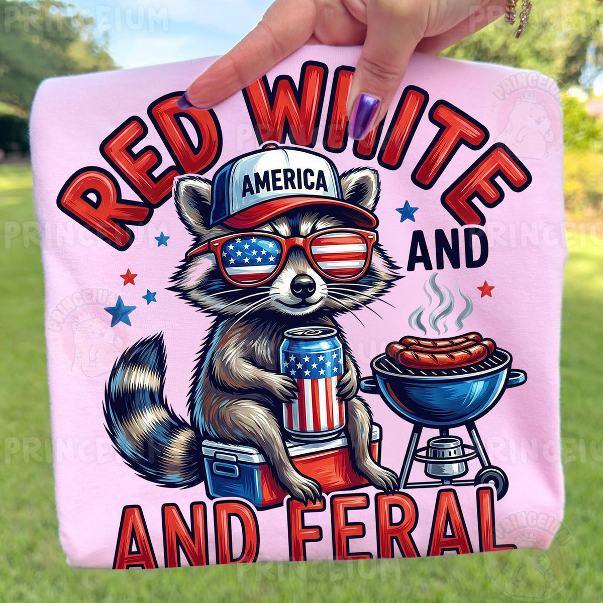 Red White and Feral Raccoon
