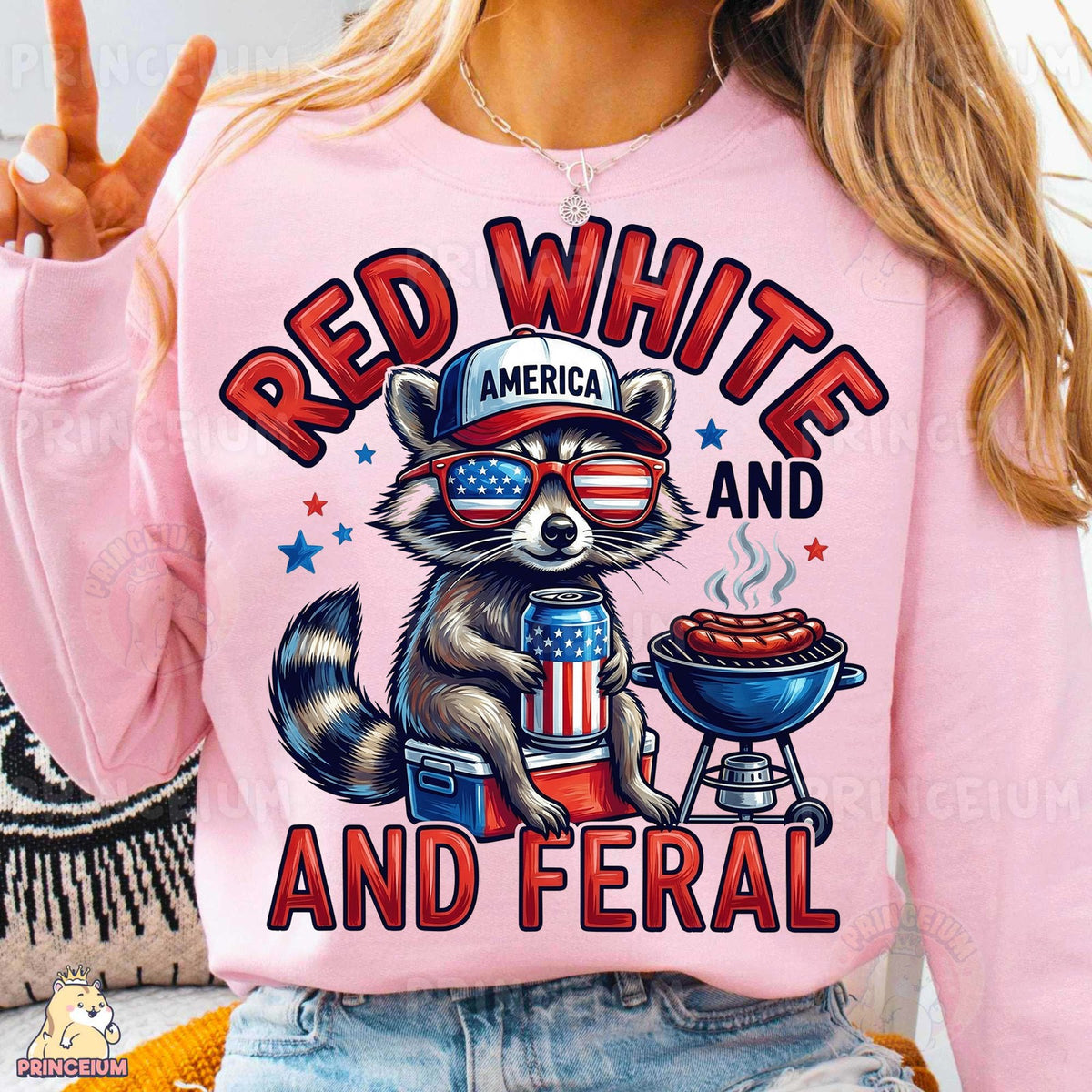 Red White and Feral Raccoon