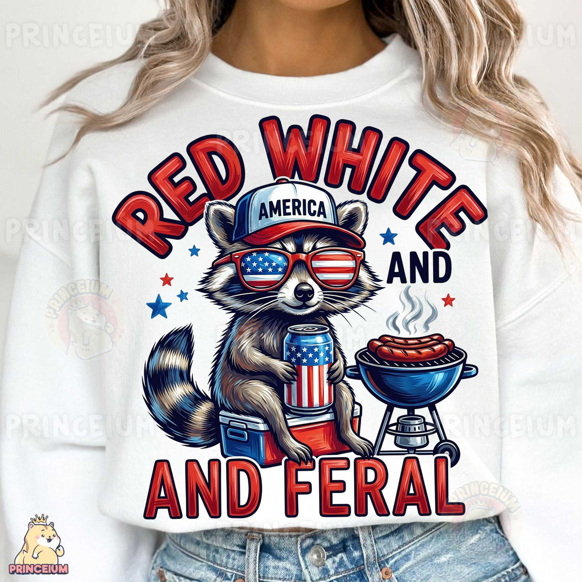 Red White and Feral Raccoon