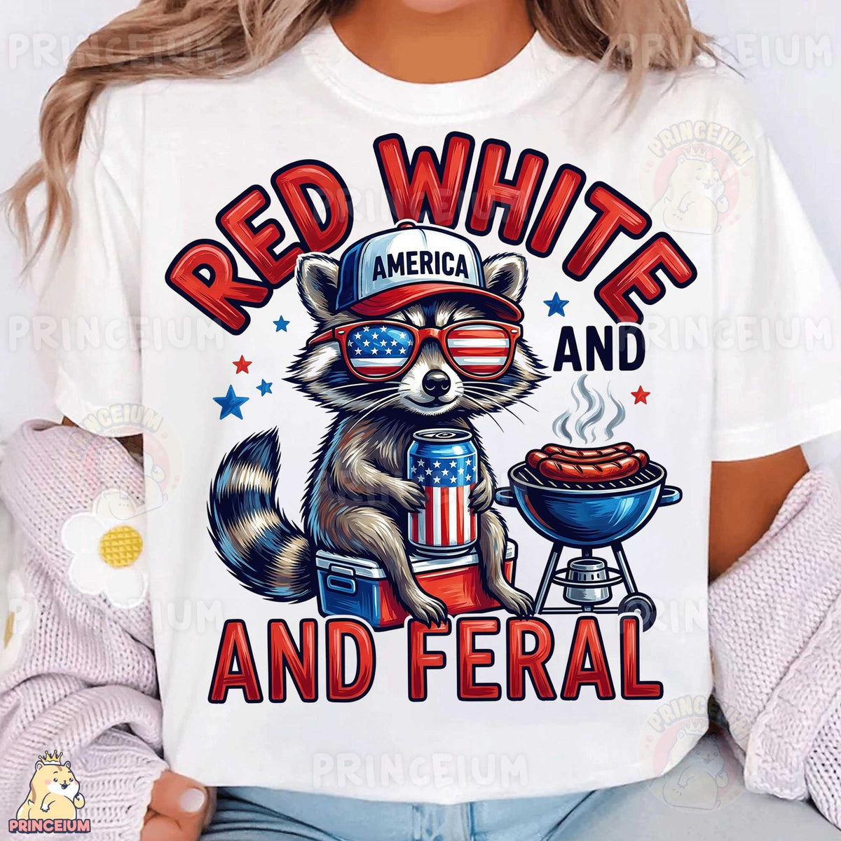 Red White and Feral Raccoon