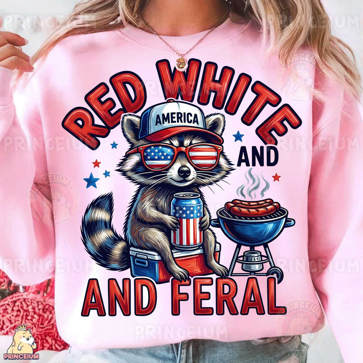 Red White and Feral Raccoon