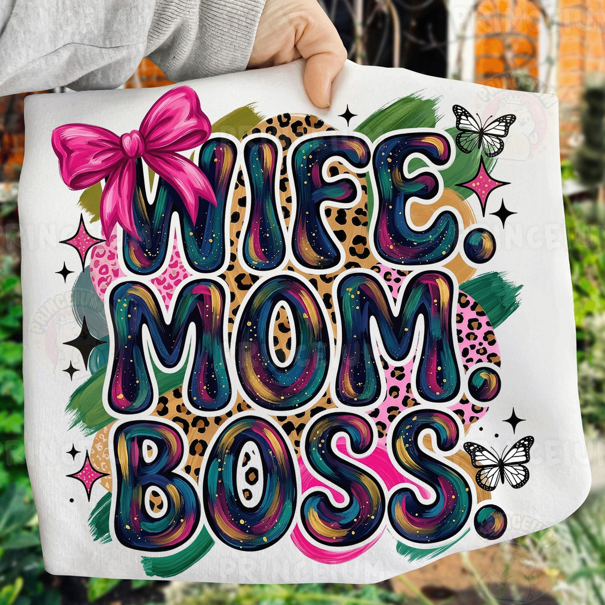 Wife Mom Boss Leopard Bow