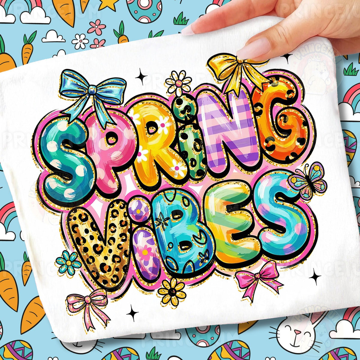 Spring Vibes Bubble Letters