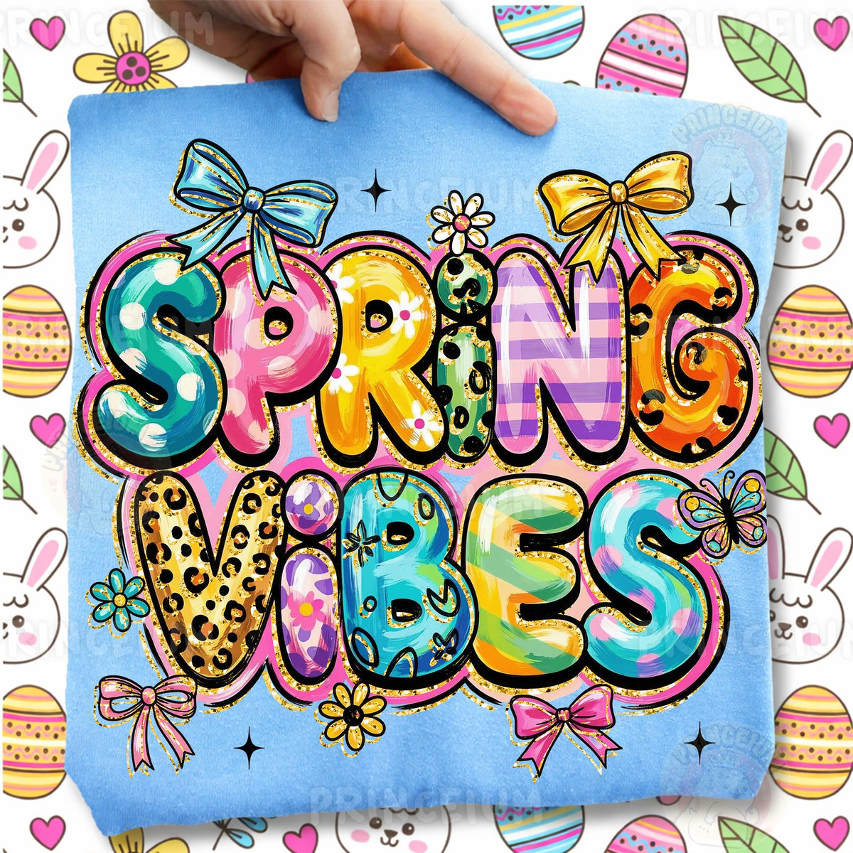 Spring Vibes Bubble Letters