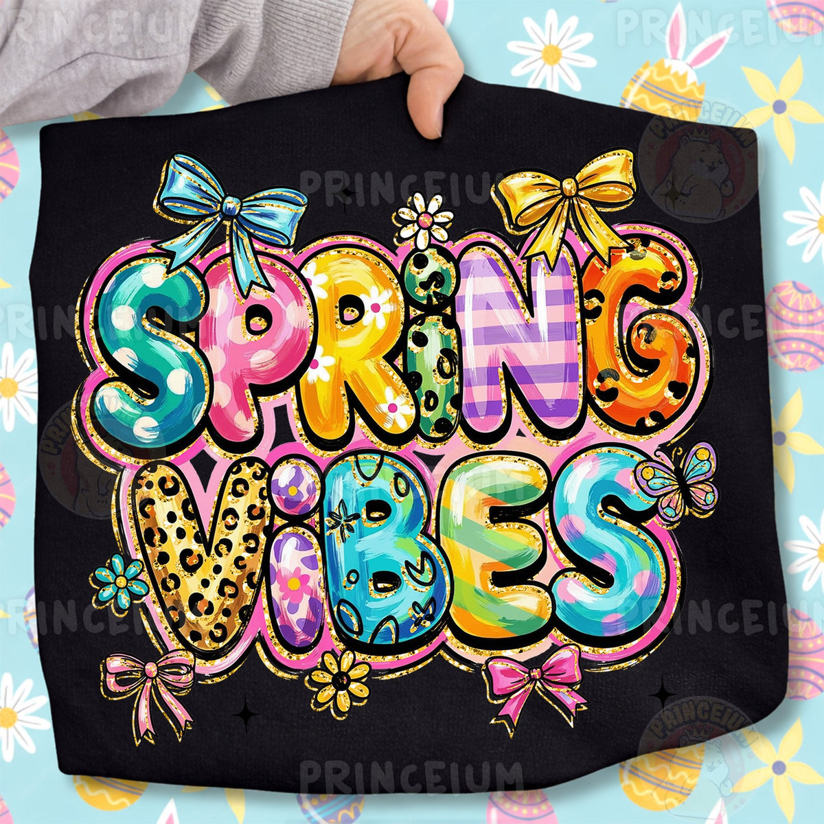 Spring Vibes Bubble Letters