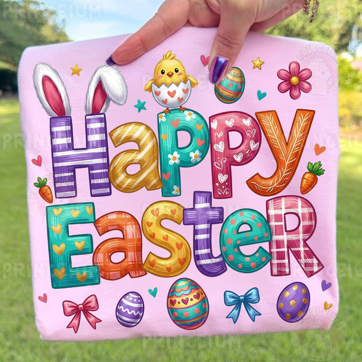 Colorful Happy Easter Bunny