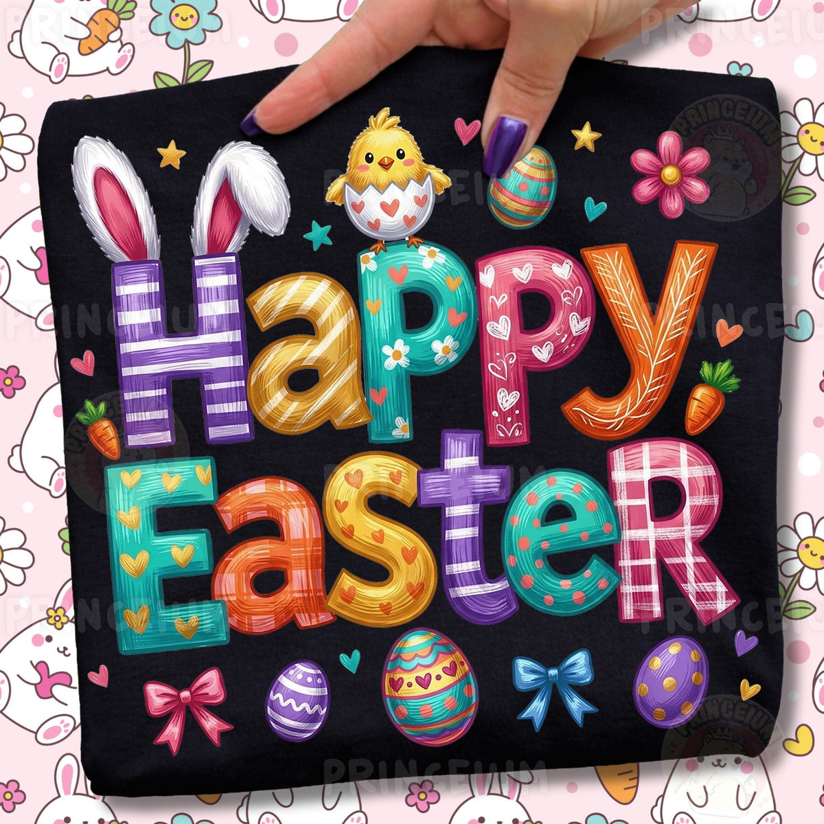 Colorful Happy Easter Bunny