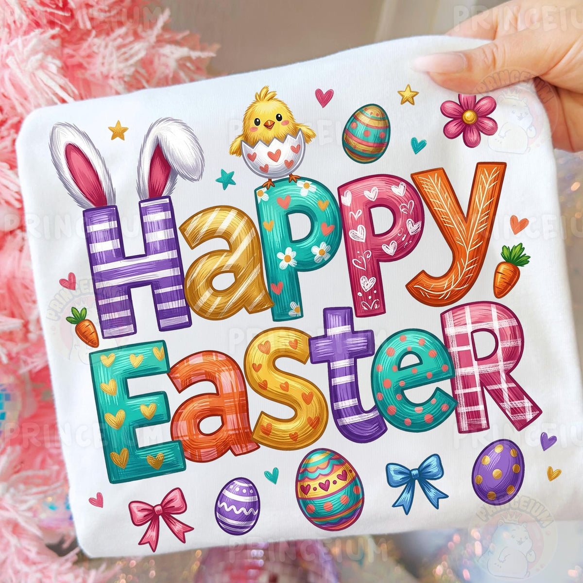 Colorful Happy Easter Bunny