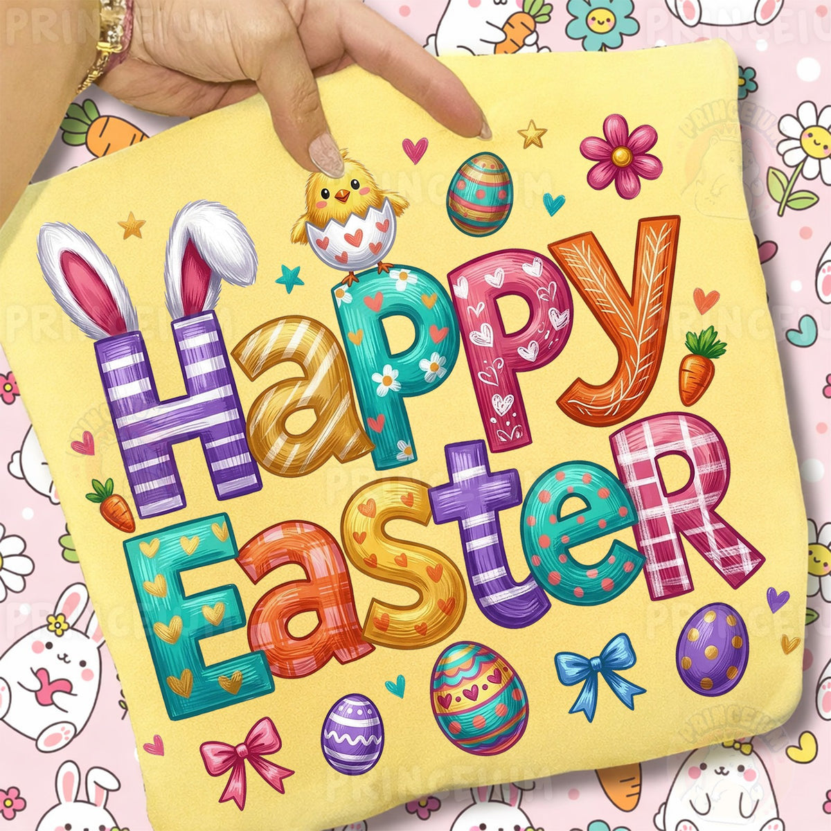 Colorful Happy Easter Bunny