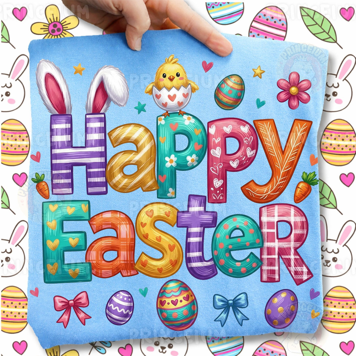 Colorful Happy Easter Bunny