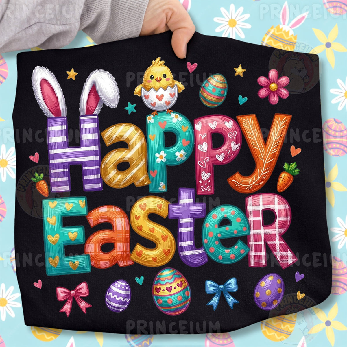 Colorful Happy Easter Bunny