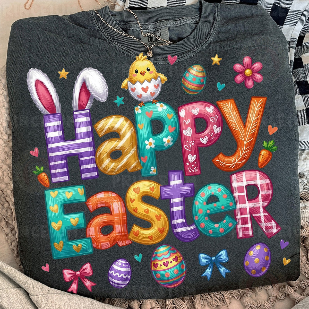 Colorful Happy Easter Bunny