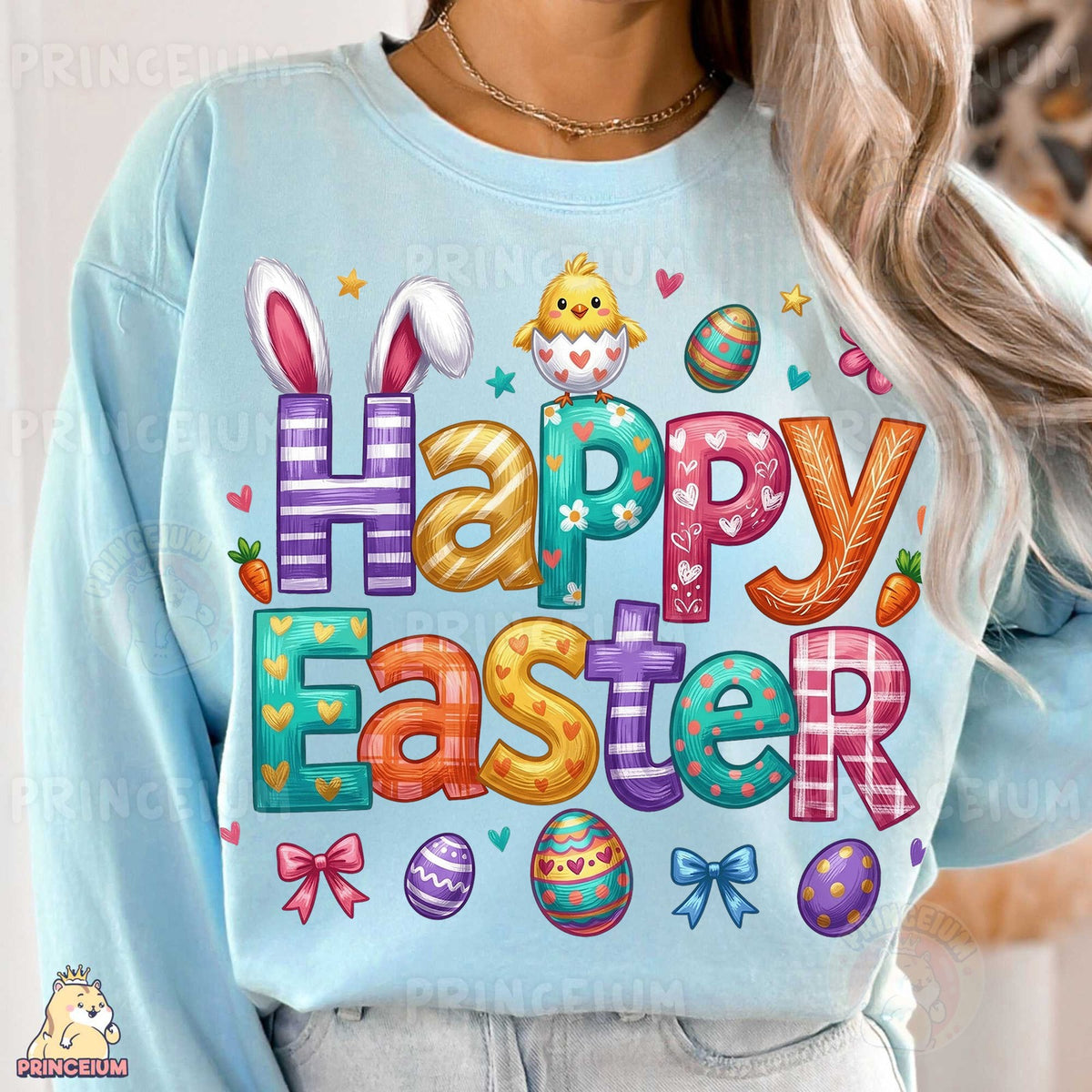 Colorful Happy Easter Bunny
