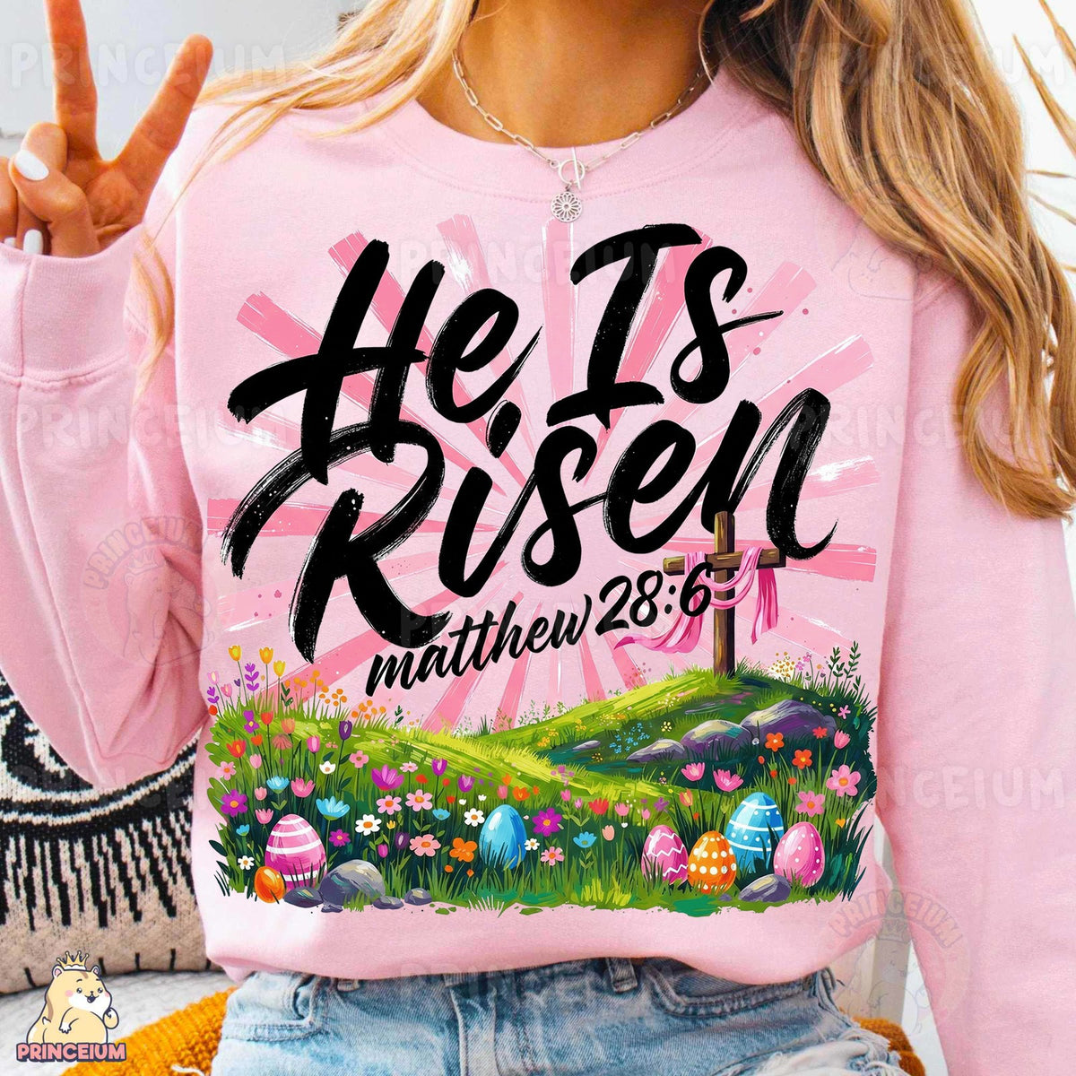 He Is Risen Easter Cross