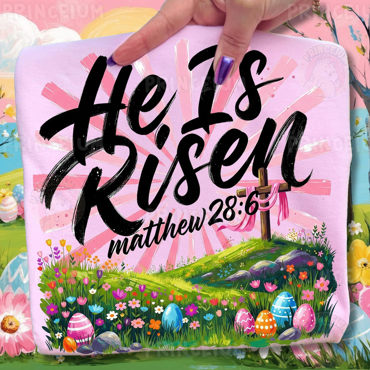 He Is Risen Easter Cross