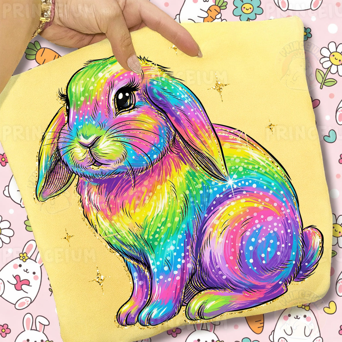 Rainbow Glitter Lop Bunny