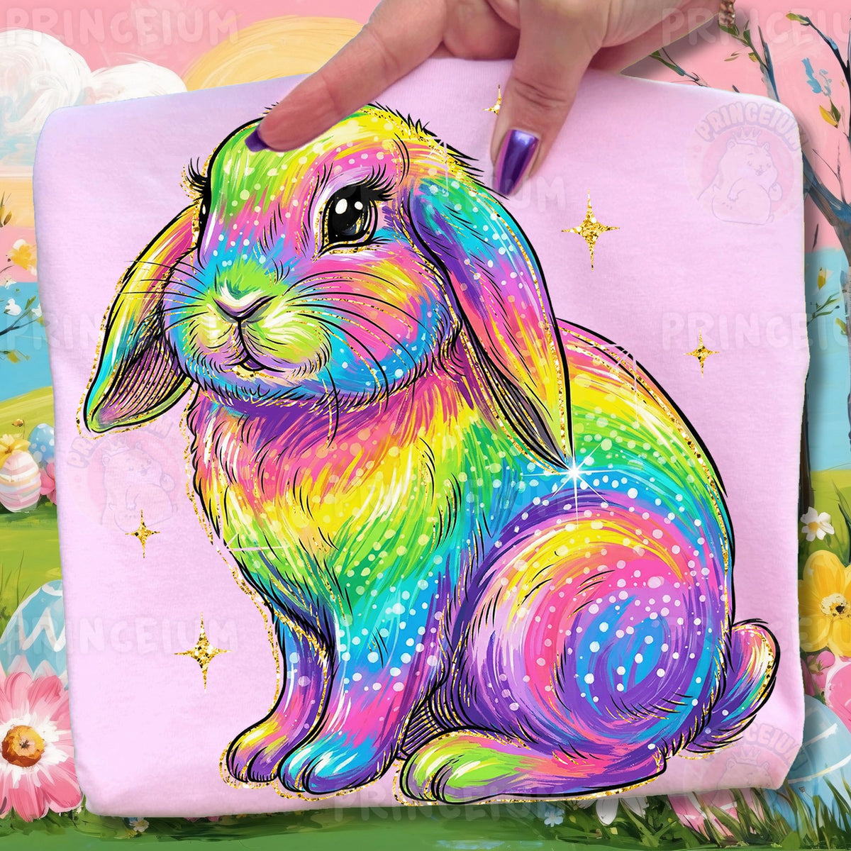 Rainbow Glitter Lop Bunny