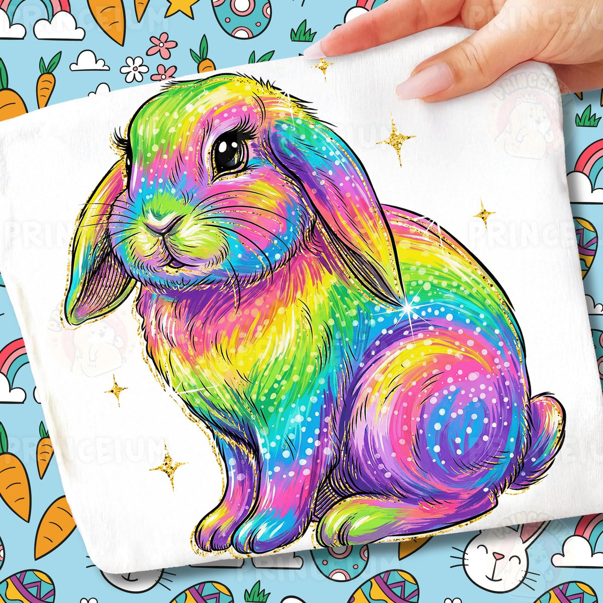 Rainbow Glitter Lop Bunny