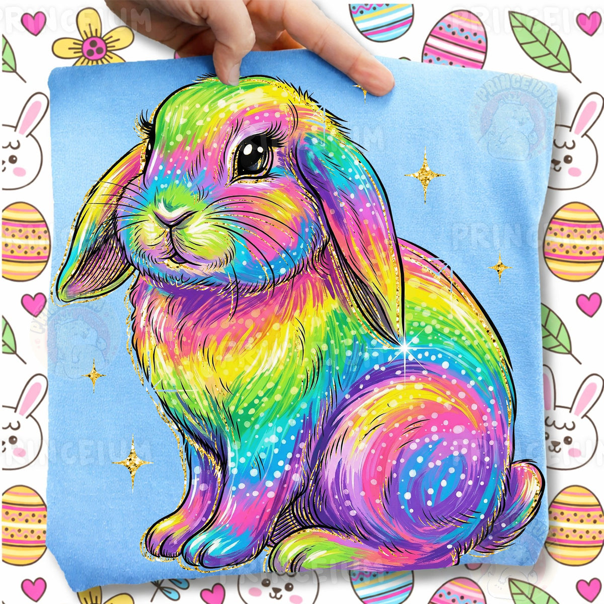 Rainbow Glitter Lop Bunny